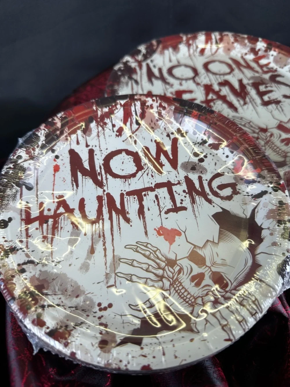 Halloween Paper Plates, Napkins, Cups and Straws Set